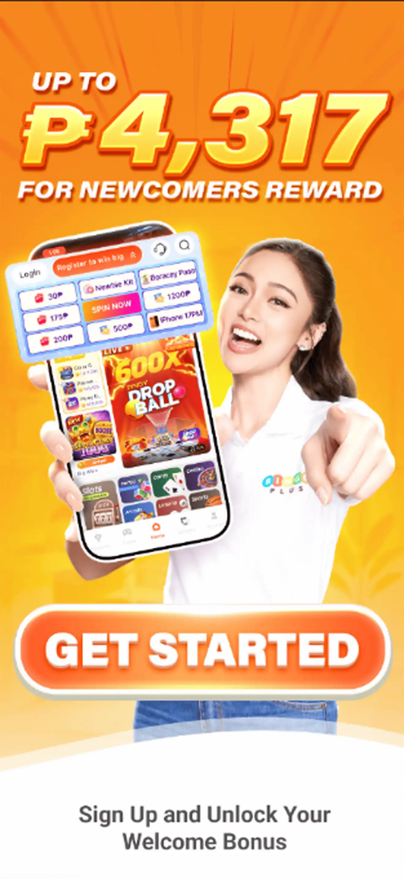 BingoPlus featured games app screen