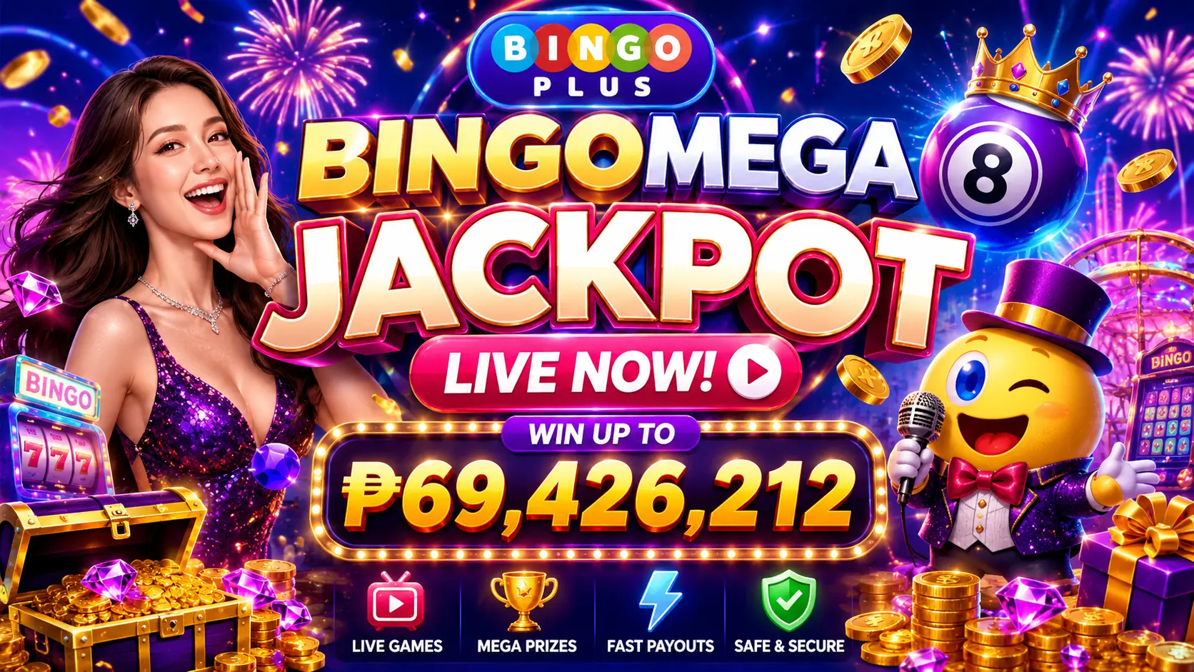 Bingo Mega live broadcast on BingoPlus