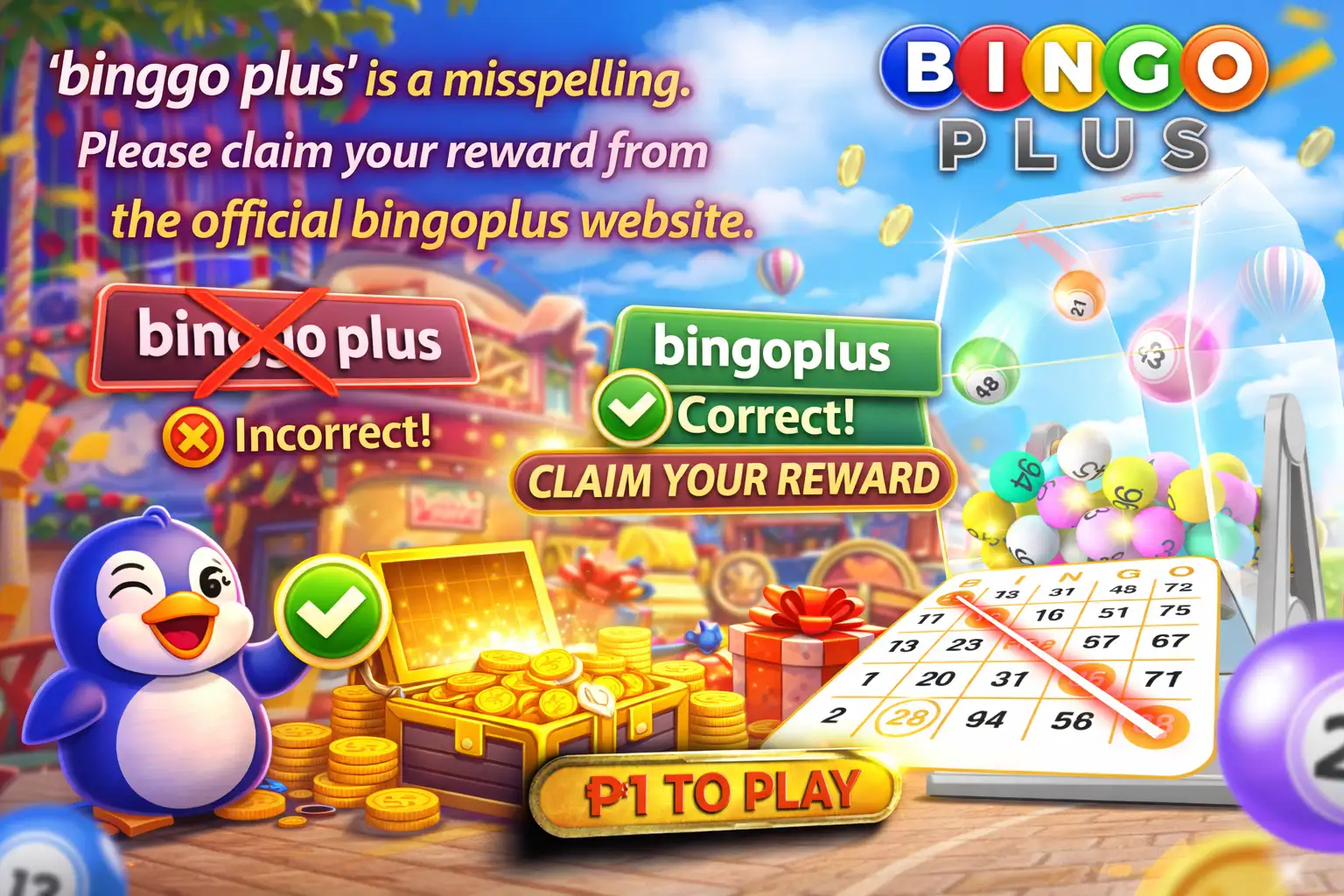 binggo plus is a misspelling. Please claim your reward from the official bingoplus website.