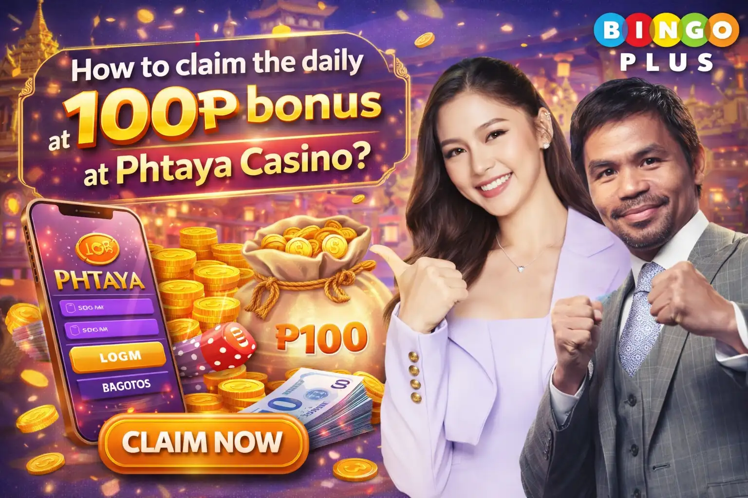 How to claim the daily 100₱ bonus at Phtaya Casino?