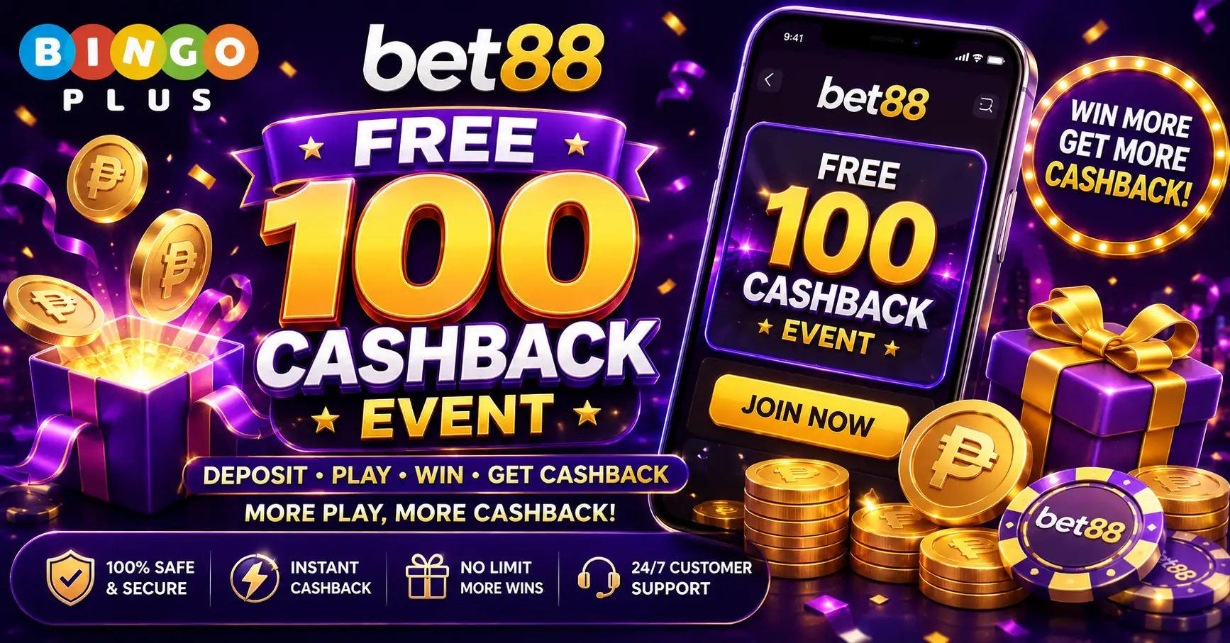 bet88 Free 100 Cashback Event