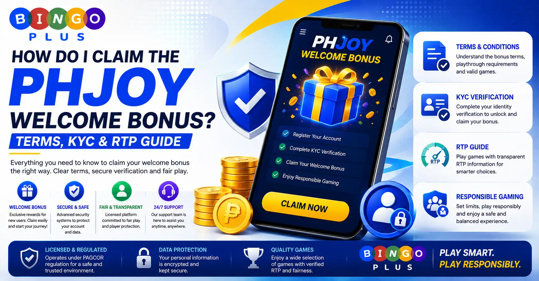 How Do I Claim the PHJOY Welcome Bonus Terms, KYC & RTP Guide